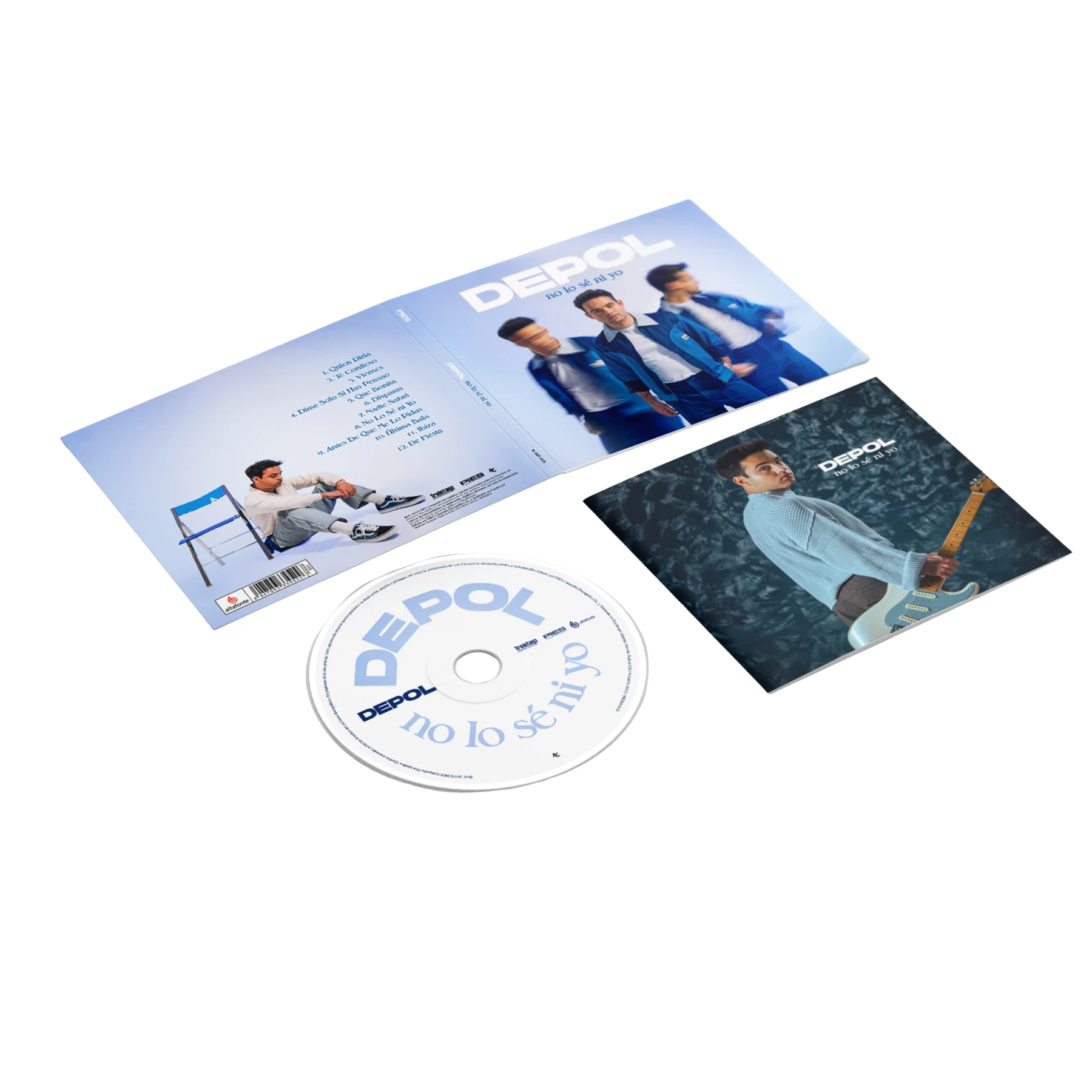Edición física de No Lo Sé Ni Yo: CD, libreto y fotografías